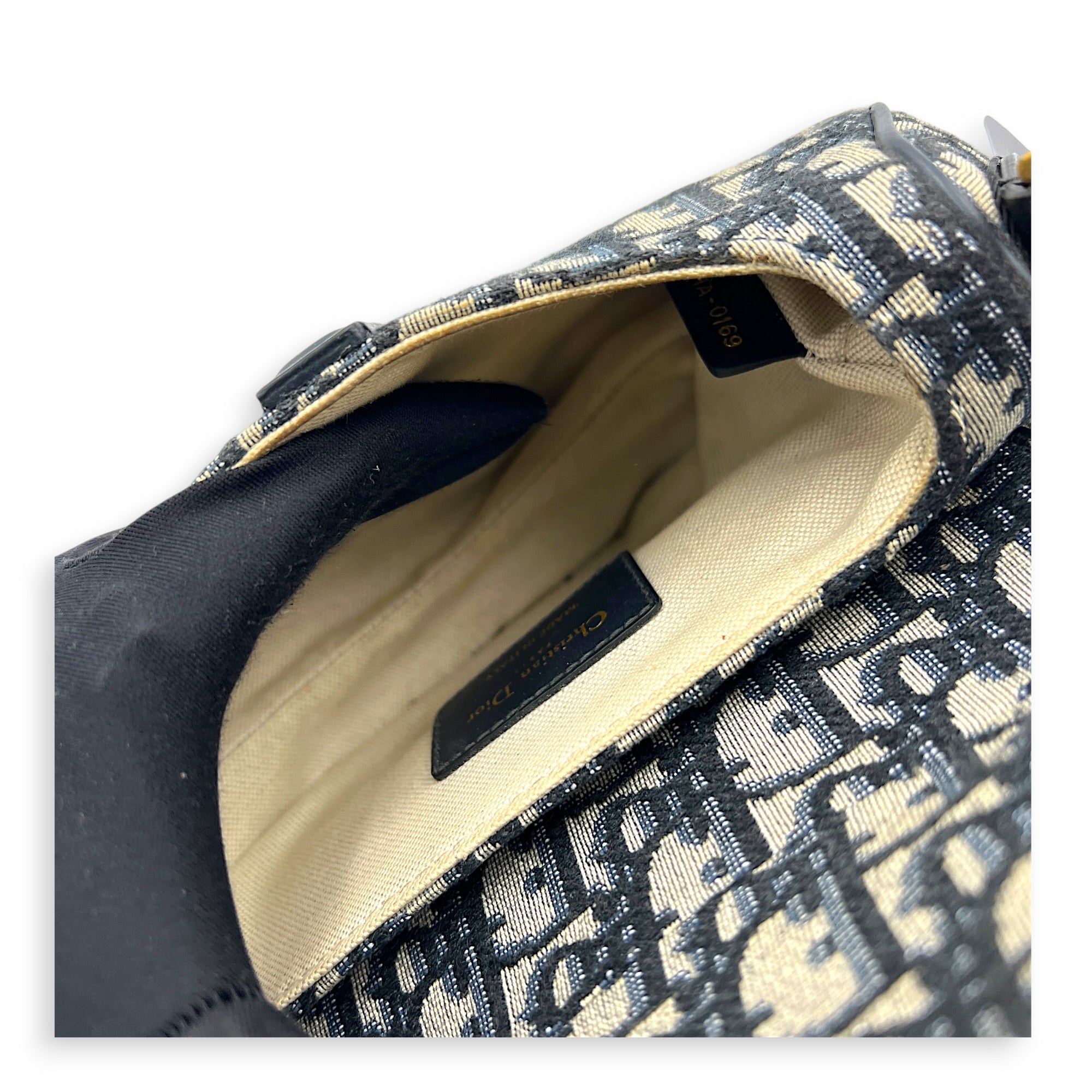 Saddle Shoulder Bag Mini Black in Canvas, Gold hardware