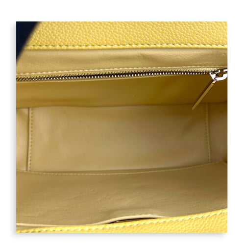 Business Affinity Top Handle Bag Yellow in Caviar Leather, Gold hardware