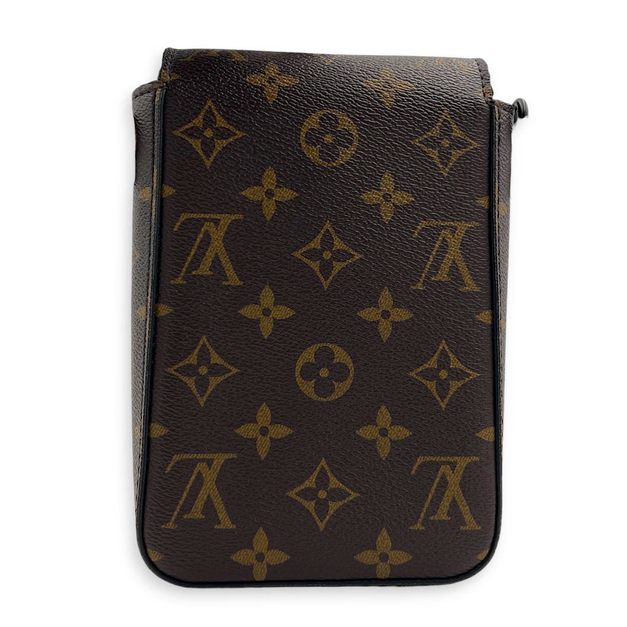S-lock Vertical Wearable Wallet Others Brown in Coated Canvas, Black hardware