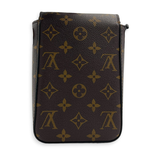S-lock Vertical Wearable Wallet Others Brown in Coated Canvas, Black hardware