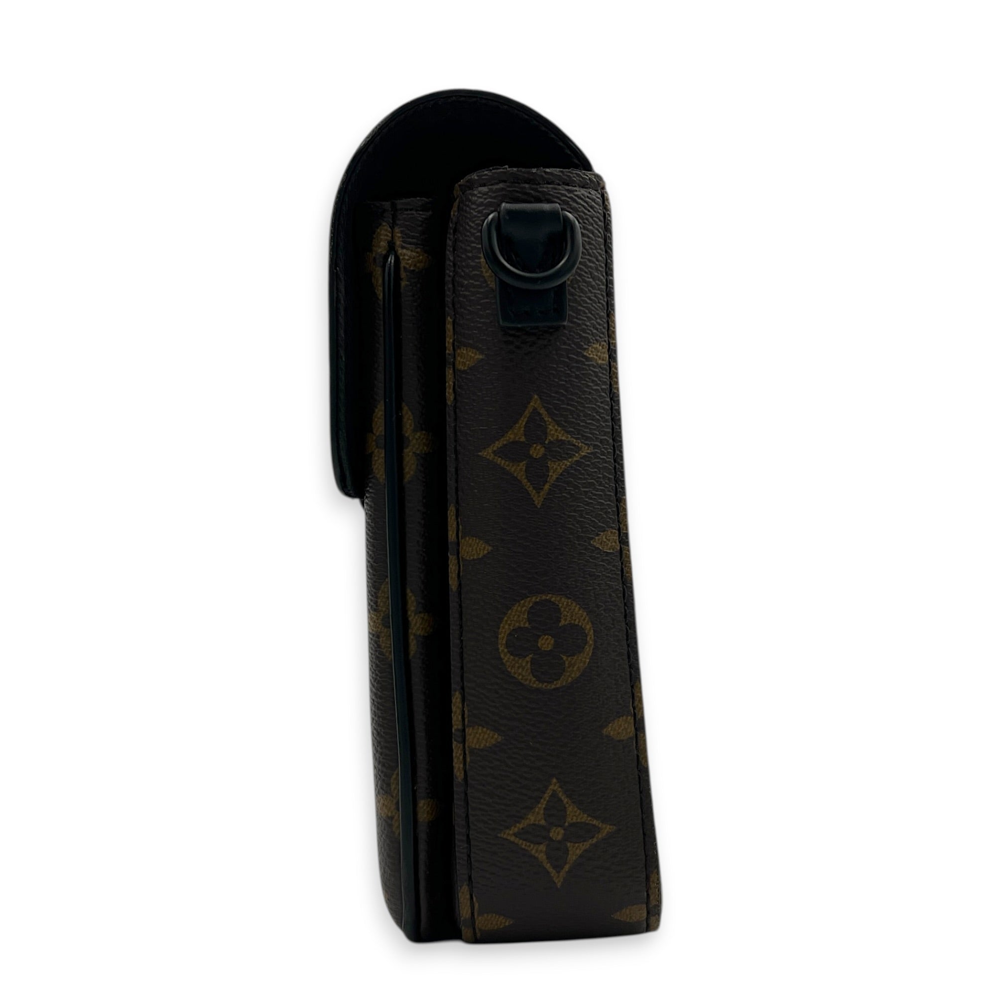 S-lock Vertical Wearable Wallet Others Brown in Coated Canvas, Black hardware