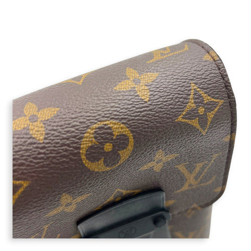 S-lock Vertical Wearable Wallet Others Brown in Coated Canvas, Black hardware