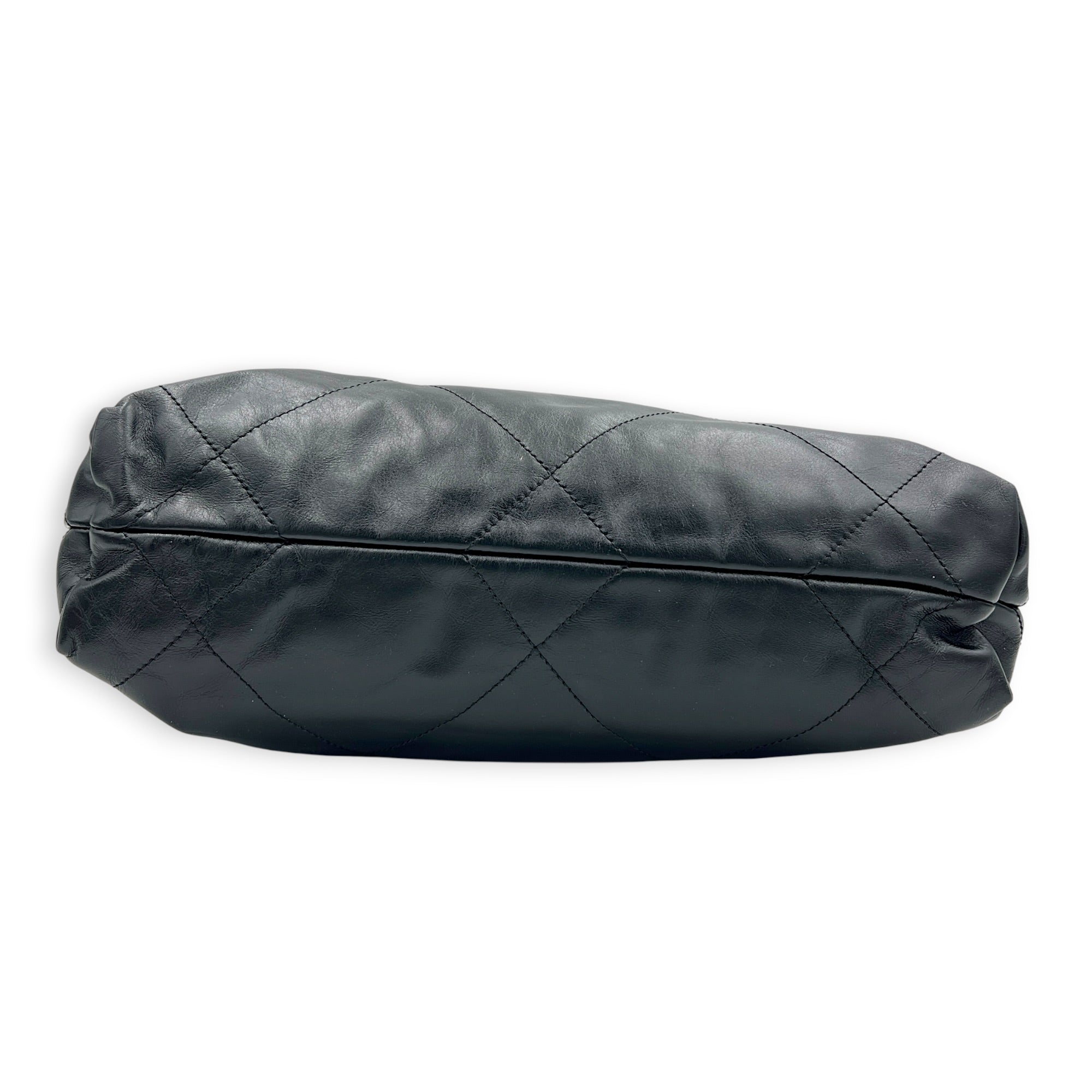 22 Tote Small Black Shoulder Bag in Calfskin, Gold hardware