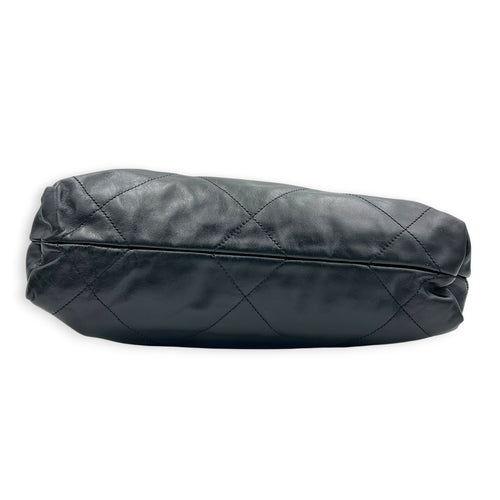 22 Tote Small Black Shoulder Bag in Calfskin, Gold hardware