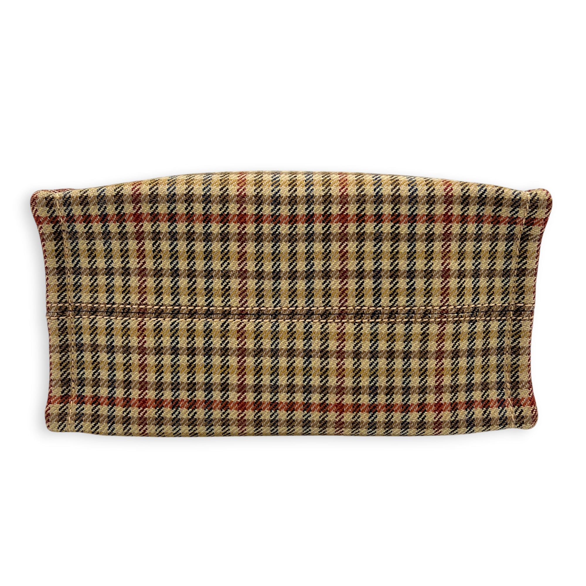 Cabas Top Handle Bag Brown in Canvas, Gold hardware