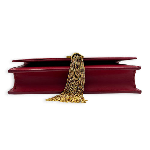 Kate Wallet On Chain Red in Calfskin, Gold hardware