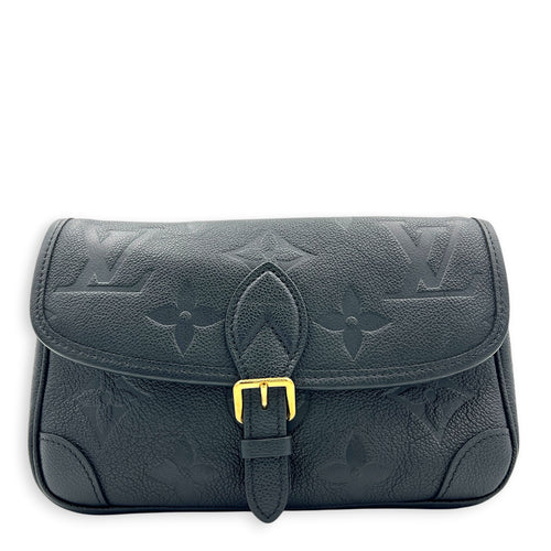 Diane Shoulder Bag Black in Empreinte Leather, Gold hardware