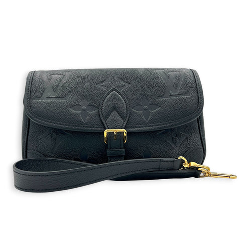 Diane Shoulder Bag Black in Empreinte Leather, Gold hardware