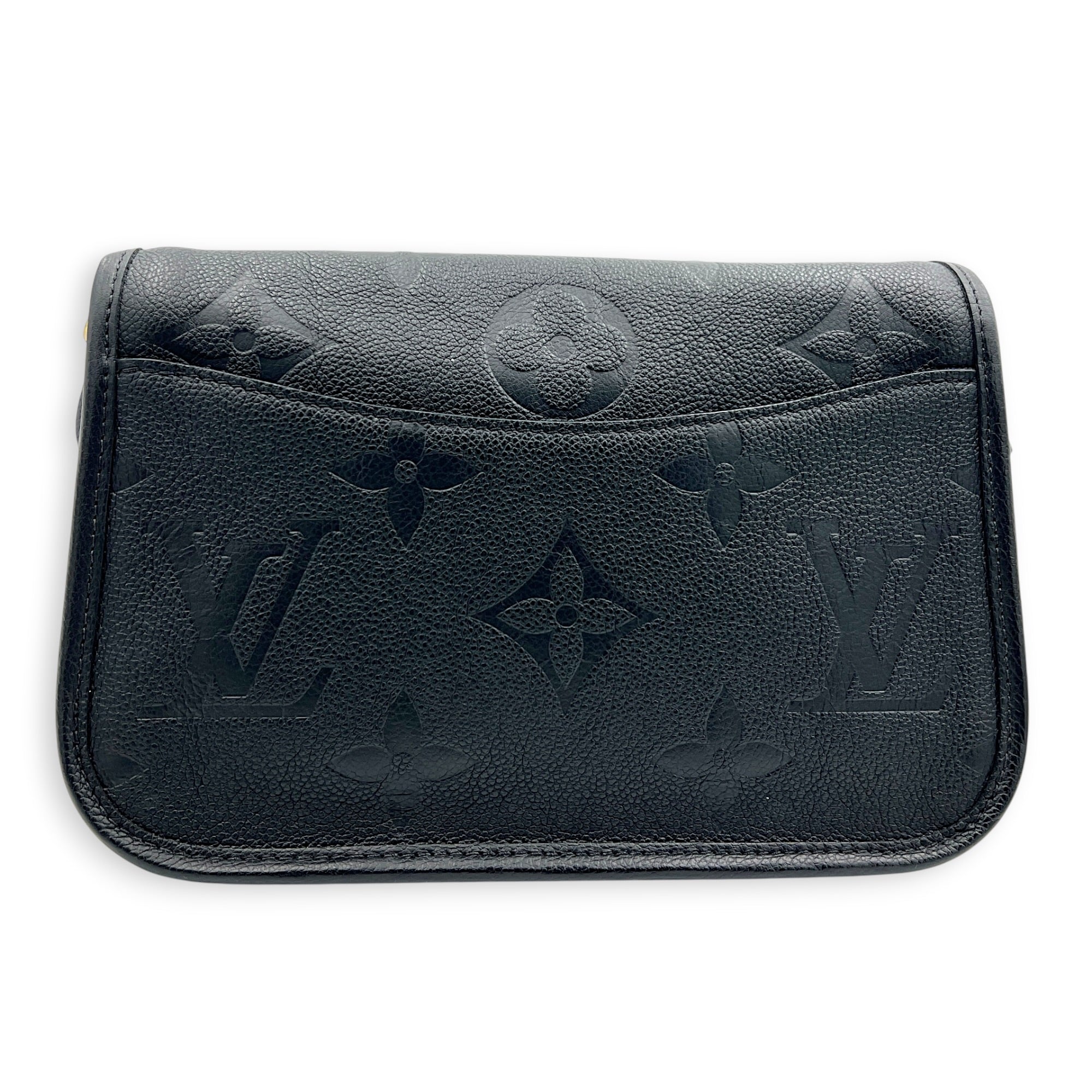 Diane Shoulder Bag Black in Empreinte Leather, Gold hardware