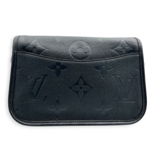 Diane Shoulder Bag Black in Empreinte Leather, Gold hardware