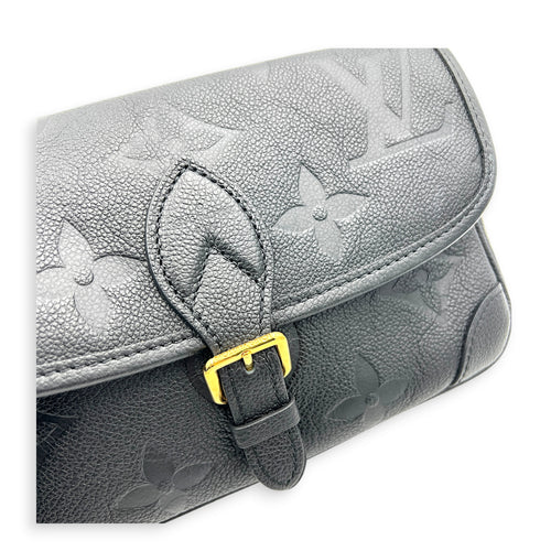 Diane Shoulder Bag Black in Empreinte Leather, Gold hardware