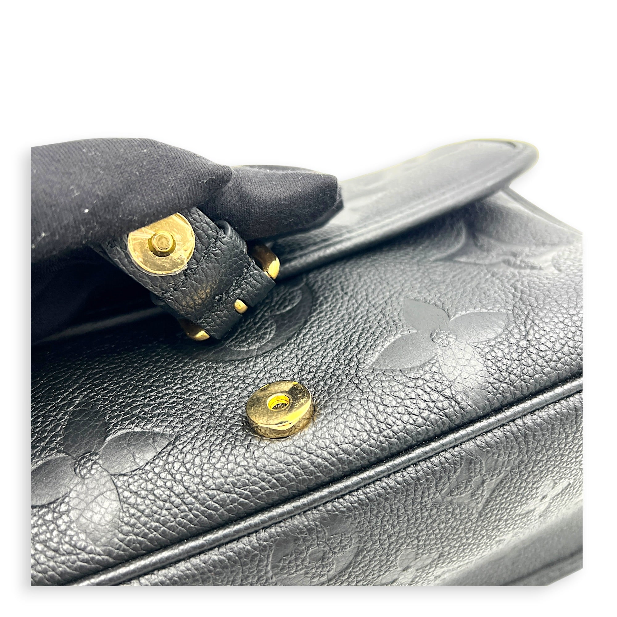 Diane Shoulder Bag Black in Empreinte Leather, Gold hardware