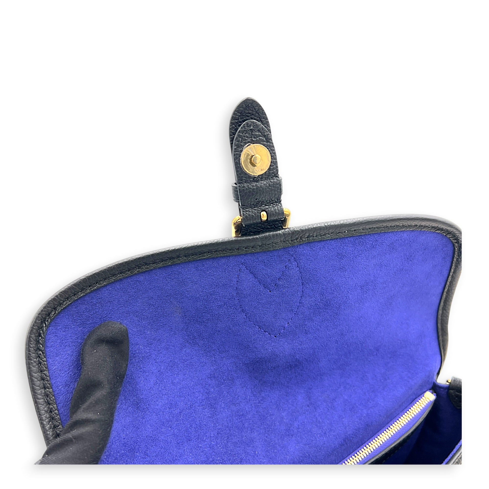 Diane Shoulder Bag Black in Empreinte Leather, Gold hardware