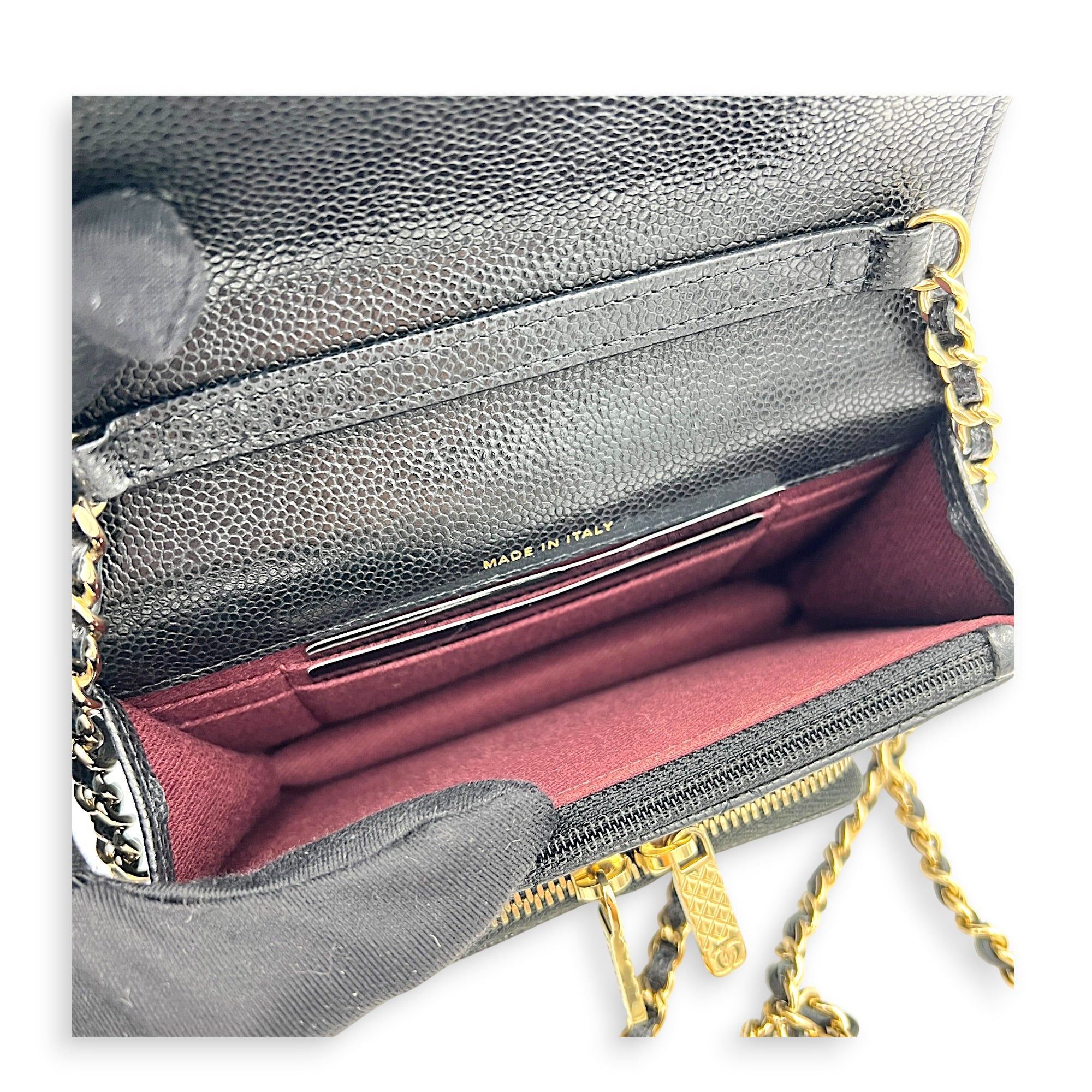 Business Affinity Mini Black Top Handle Bag in Caviar Leather, Gold hardware