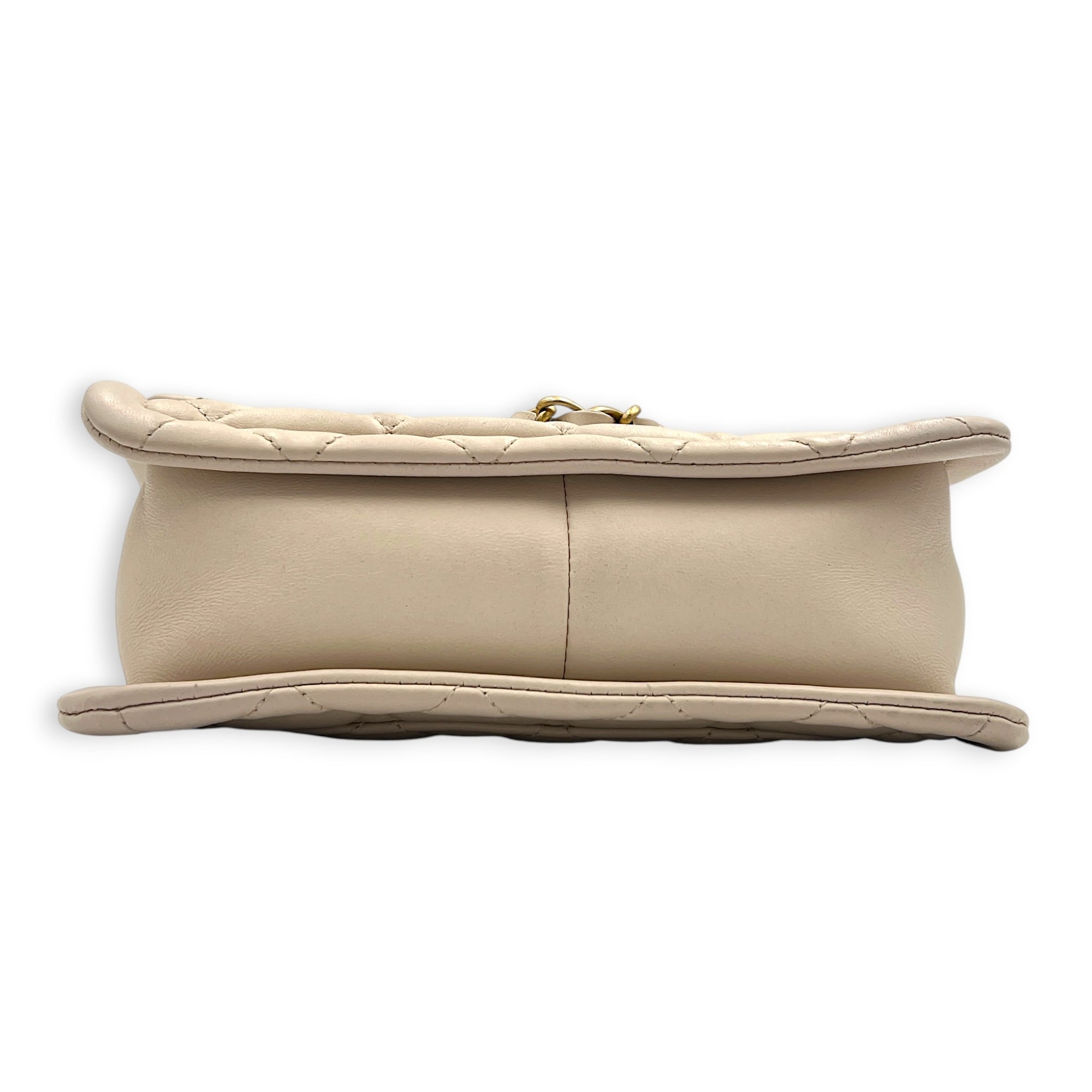CC Button on Top Shoulder Bag in Lambskin, Gold hardware