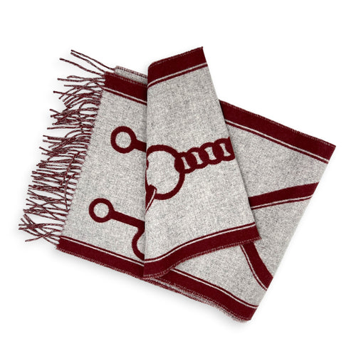 Casaque Mors Gris Clair Chine/Rouge H in Cashmere