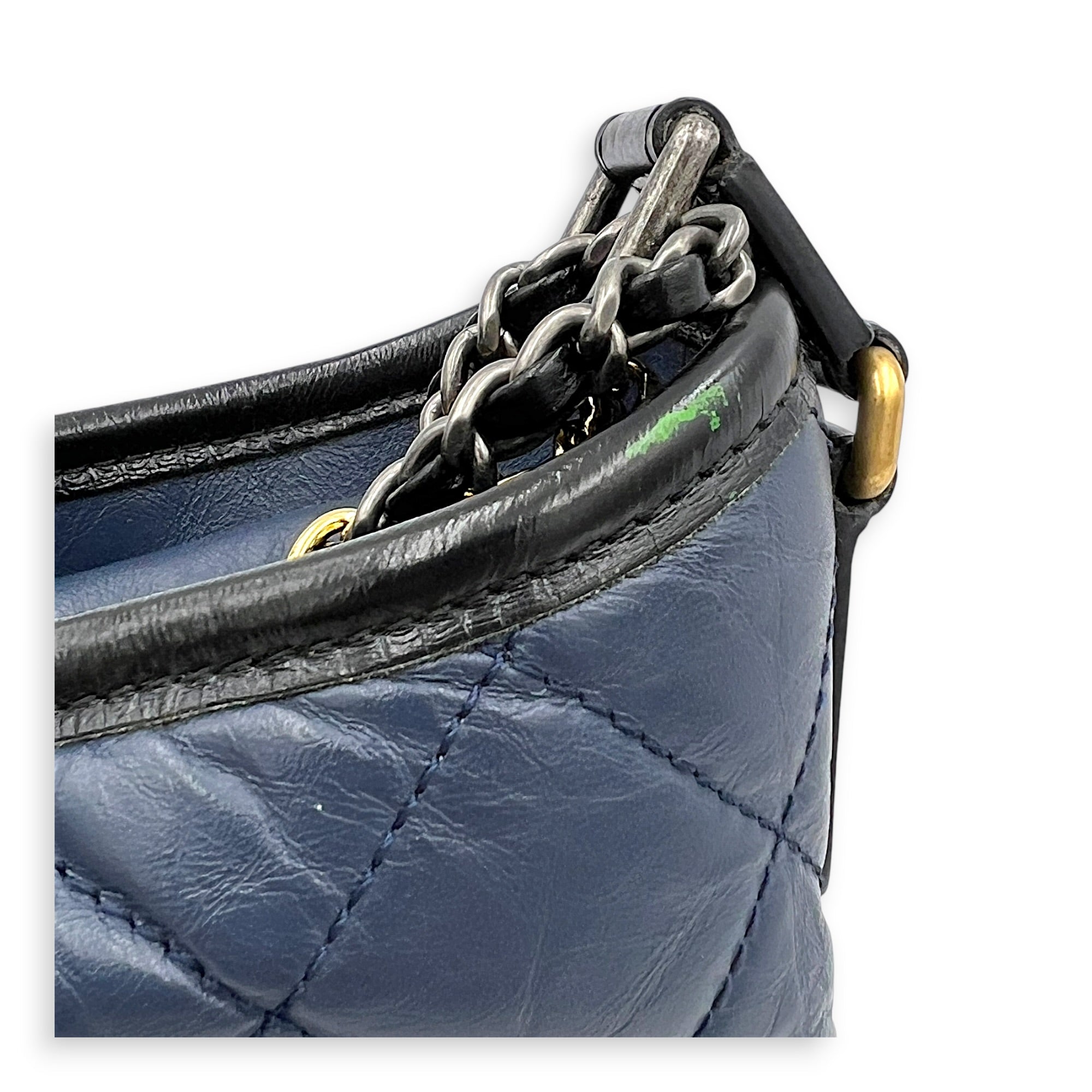 Gabrielle Crossbody Bag Small Blue in Calfskin, Mixed hardware
