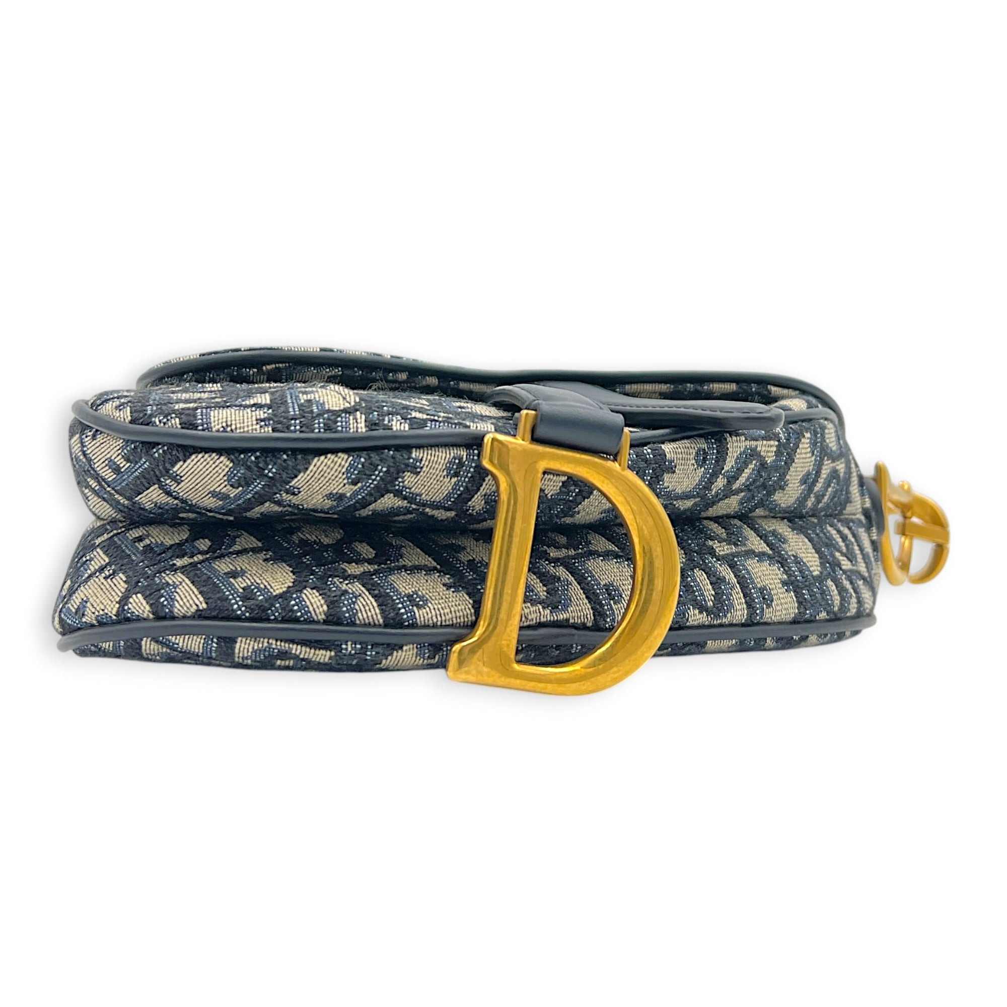 Saddle Top Handle Bag Mini Black in Canvas, Gold hardware
