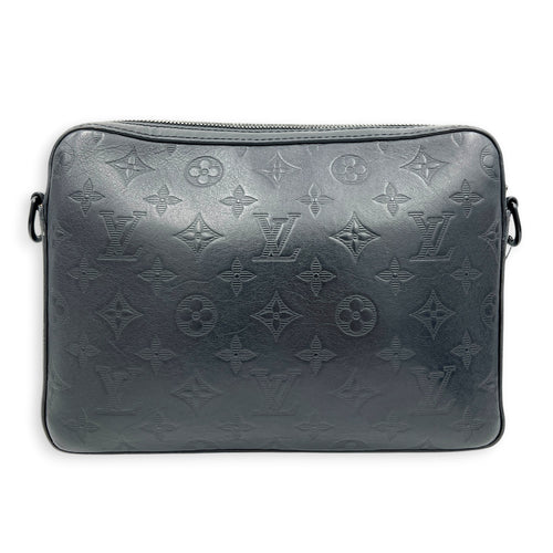 Monogram Shadow Duo Black Messenger in Calfskin, Ruthenium hardware