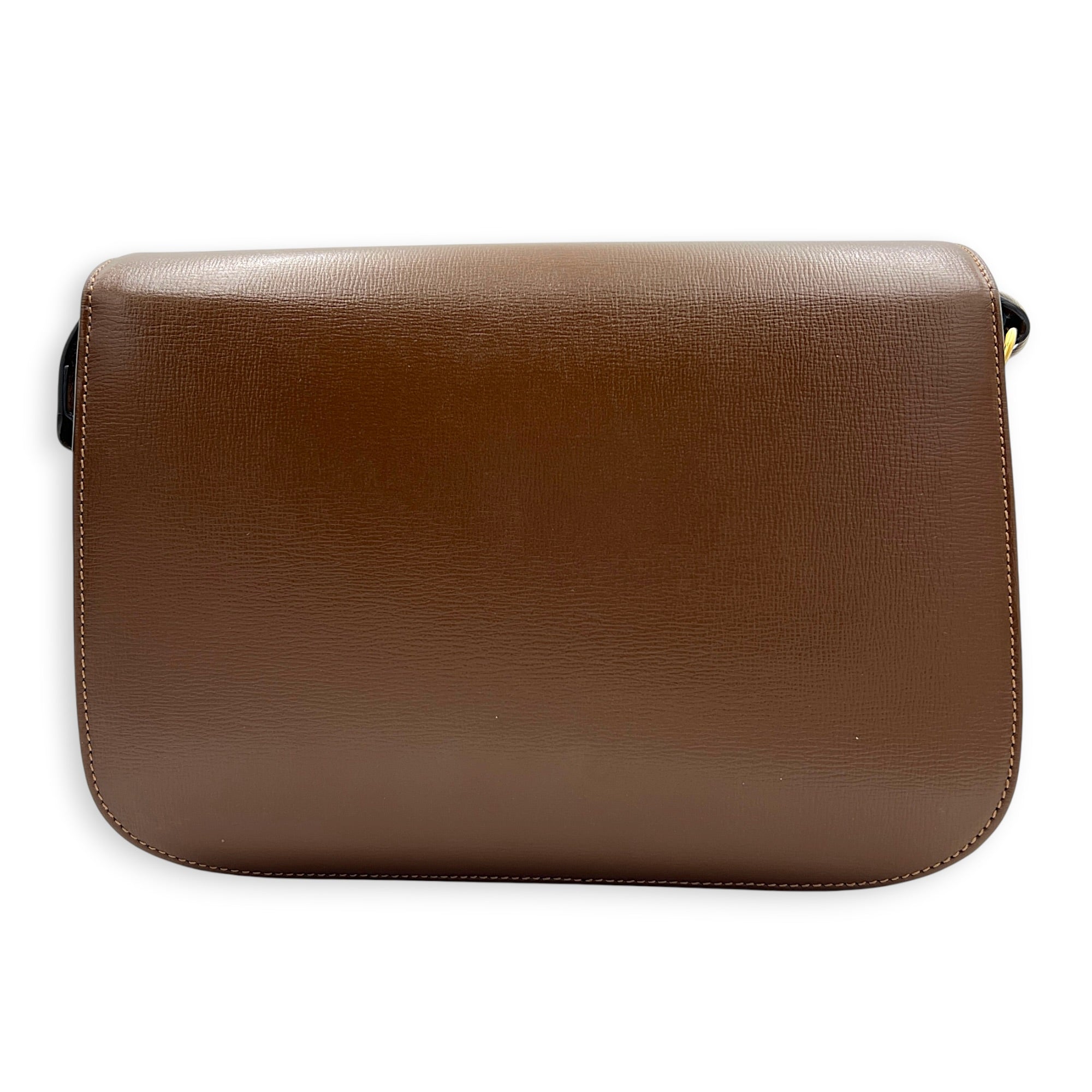 Horsebit 1955 Crossbody Bag Medium Brown in Calfskin, Gold hardware