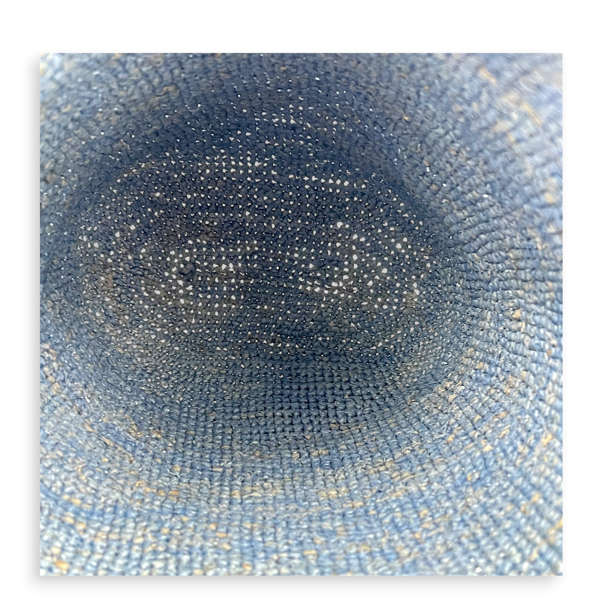 Anagram Top Handle Bag Blue in Raffia, Silver hardware