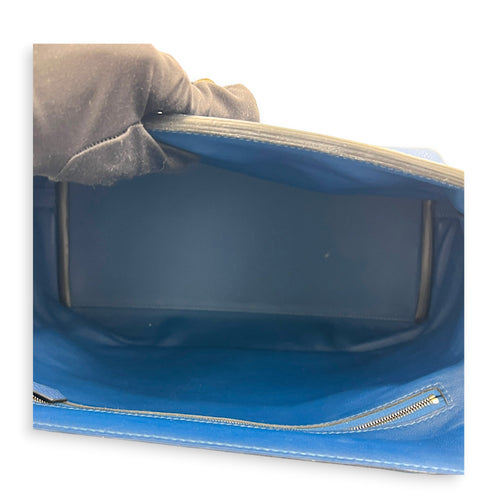 24/24 Bleu Brighton Top Handle Bag in Togo, Palladium hardware