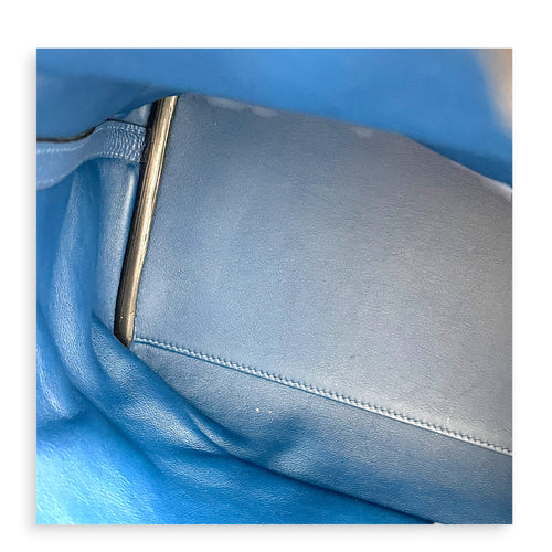 24/24 Bleu Brighton Top Handle Bag in Togo, Palladium hardware