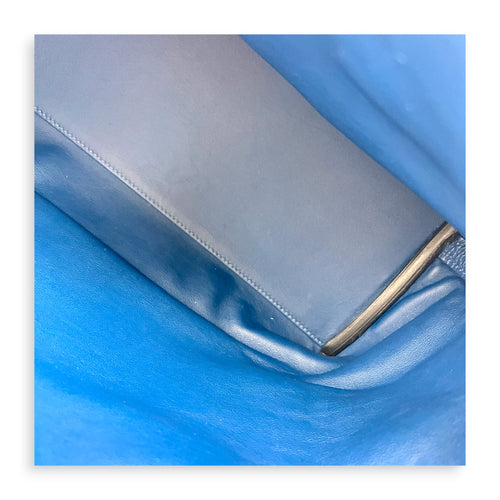 24/24 Bleu Brighton Top Handle Bag in Togo, Palladium hardware