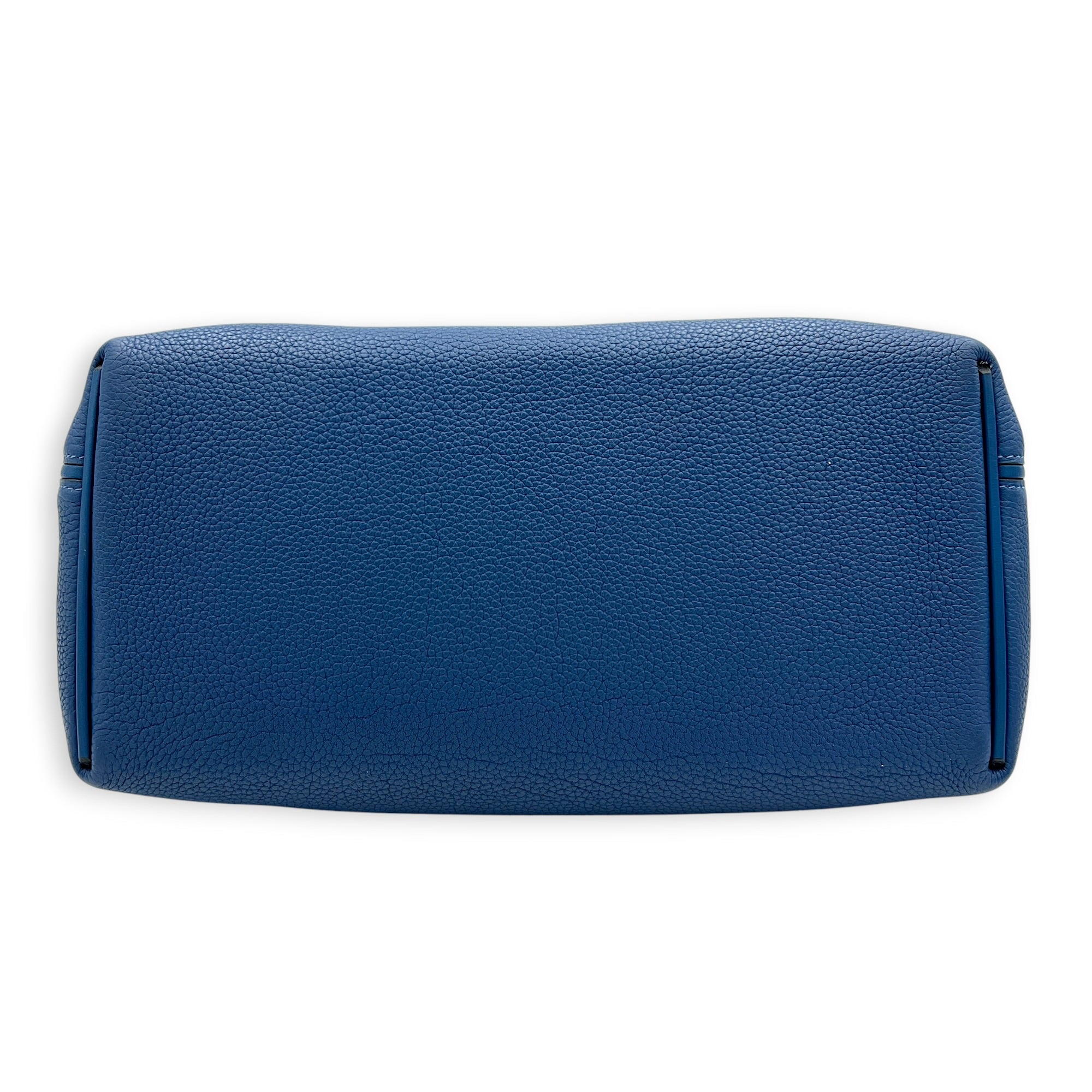 24/24 Bleu Brighton Top Handle Bag in Togo, Palladium hardware