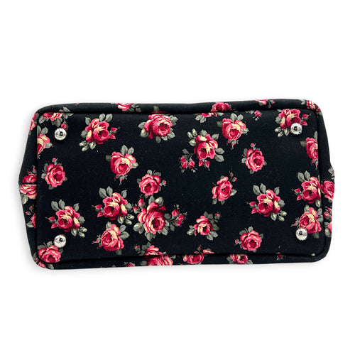 Canapa Top Handle Bag Black in Canvas, Silver hardware