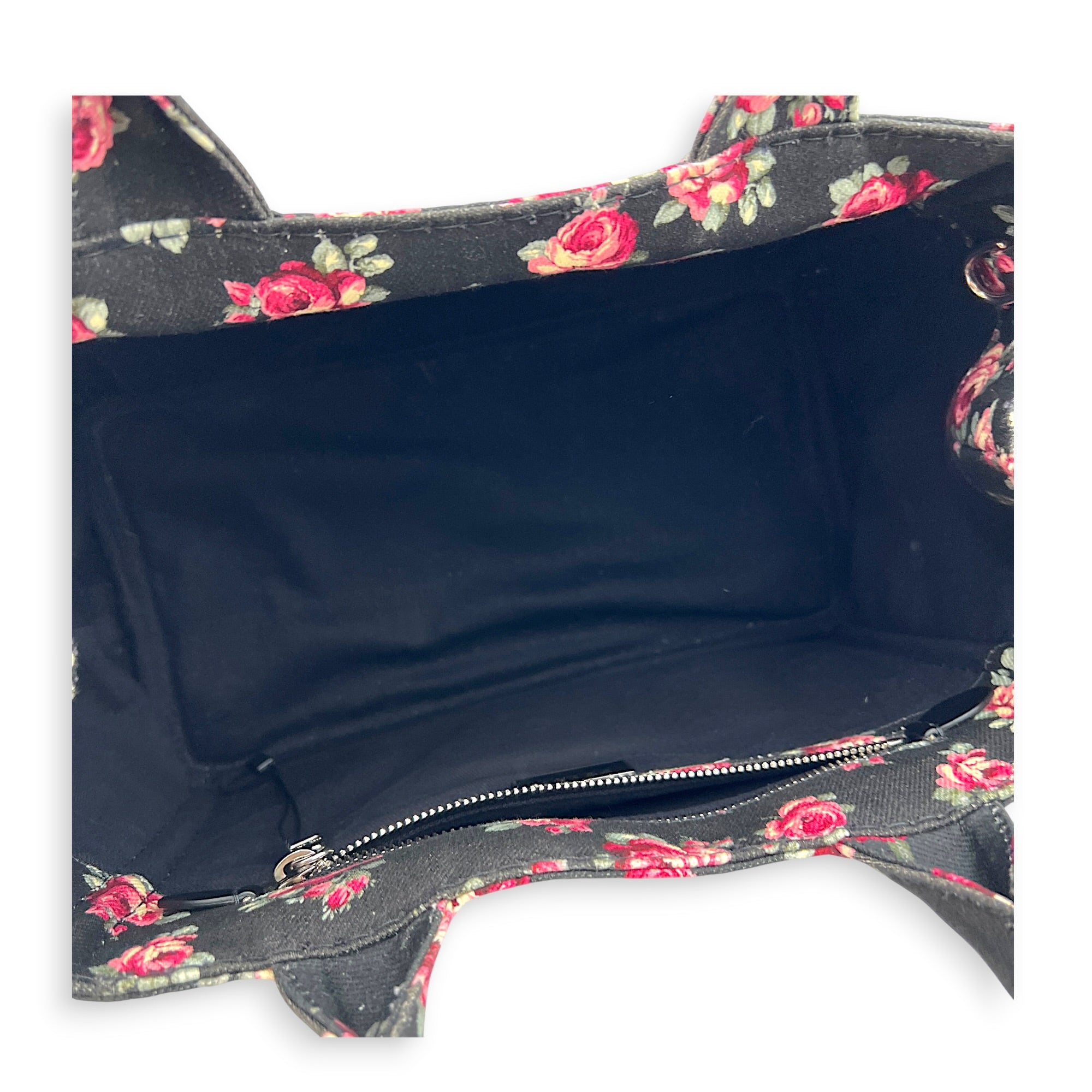 Canapa Top Handle Bag Black in Canvas, Silver hardware