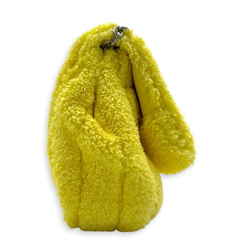 Monaco Shoulder Bag Yellow in Terry Cloth, Silver hardware
