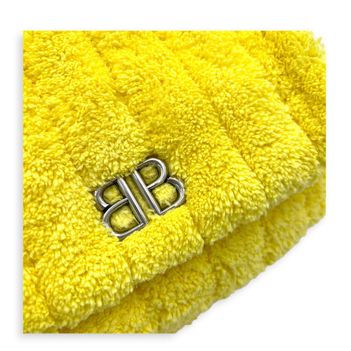 Monaco Shoulder Bag Yellow in Terry Cloth, Silver hardware