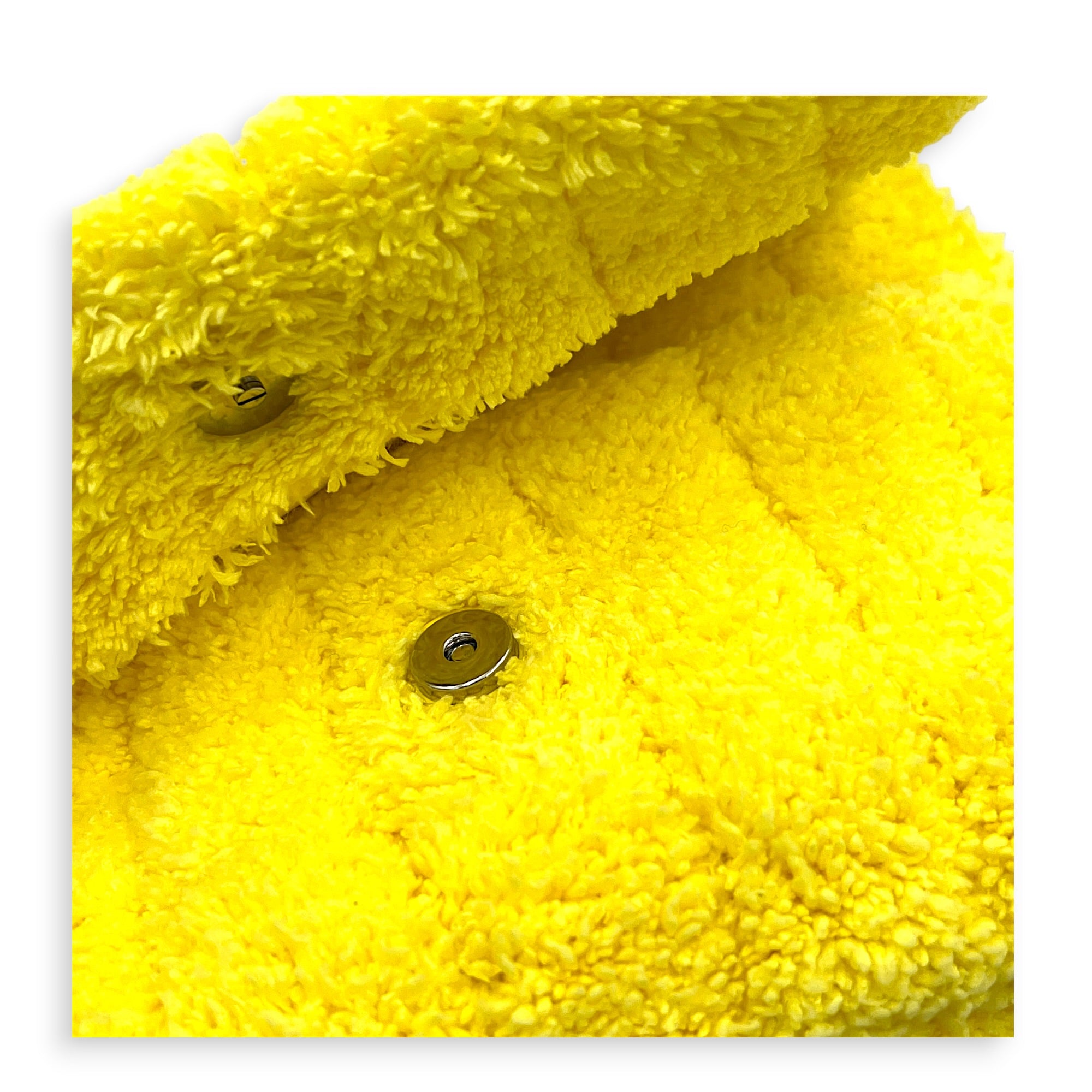 Monaco Shoulder Bag Yellow in Terry Cloth, Silver hardware