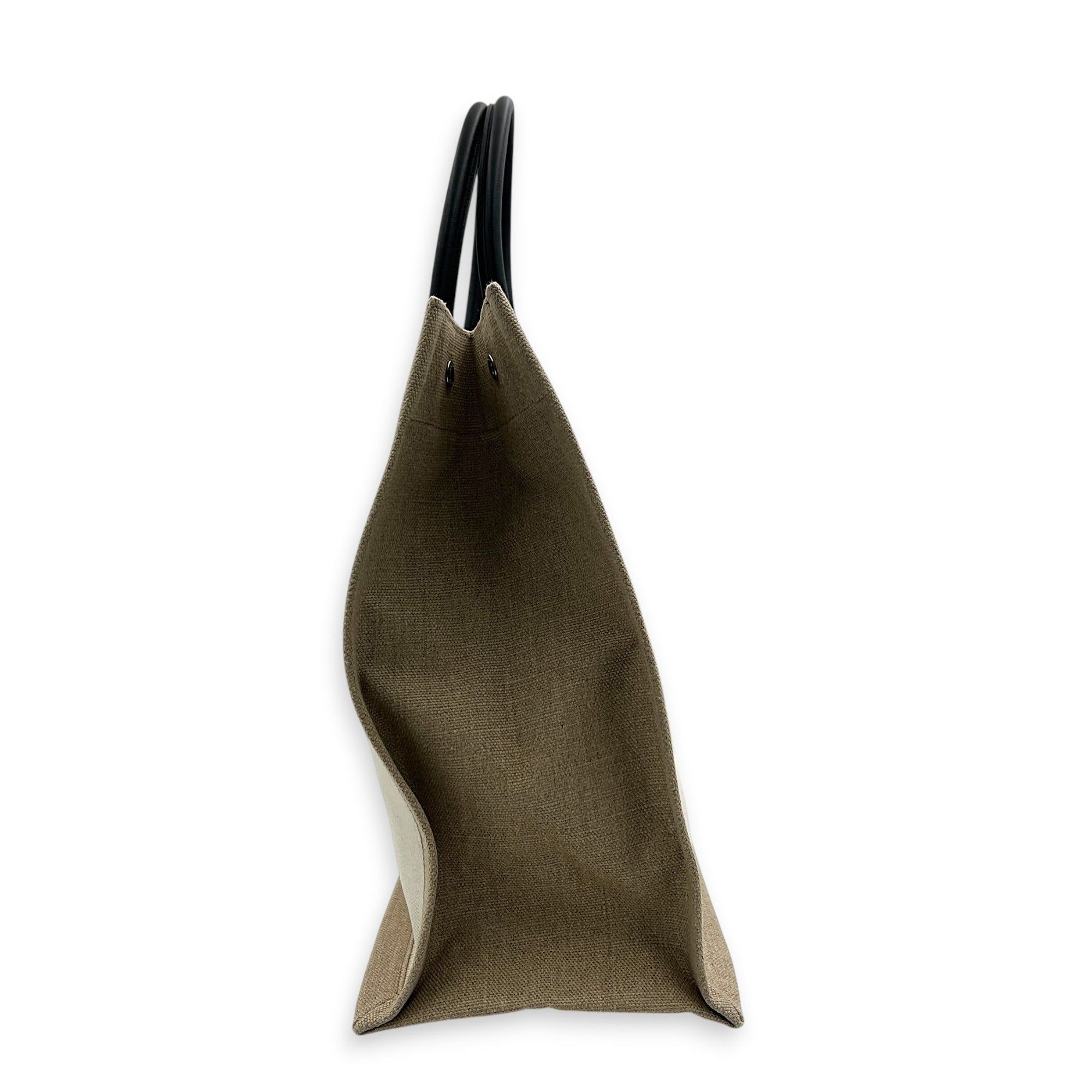 Rive Gauche Tote Bag White in Canvas, Silver hardware