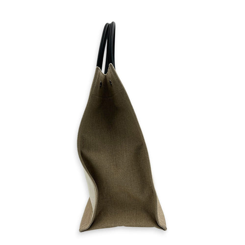 Rive Gauche Tote Bag White in Canvas, Silver hardware