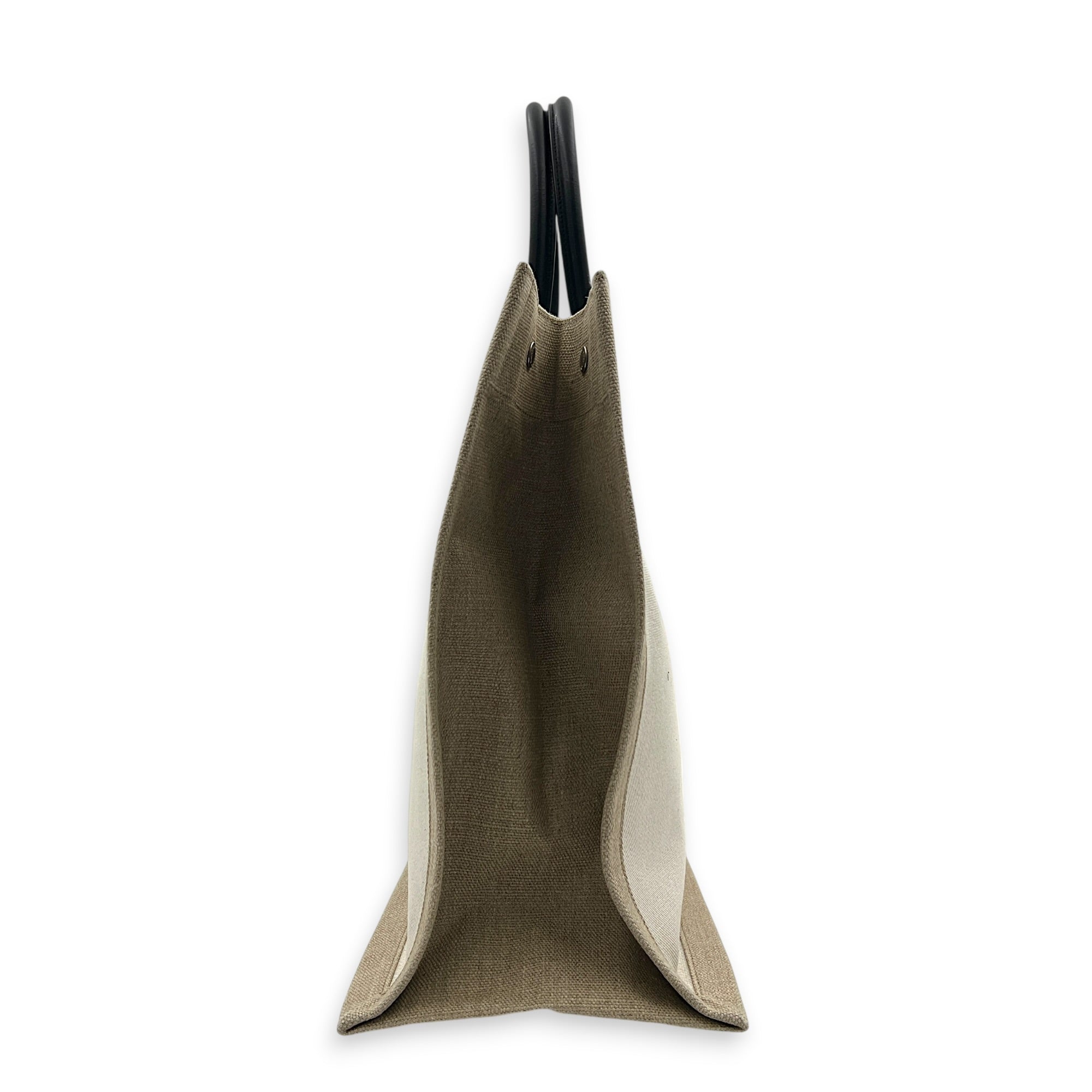 Rive Gauche Tote Bag White in Canvas, Silver hardware