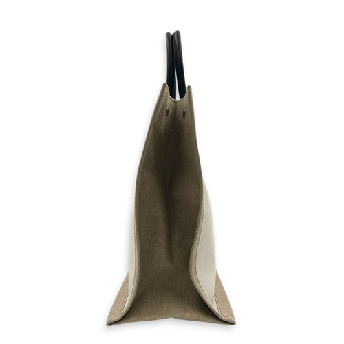 Rive Gauche Tote Bag White in Canvas, Silver hardware