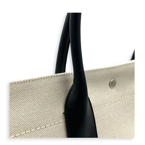 Rive Gauche Tote Bag White in Canvas, Silver hardware