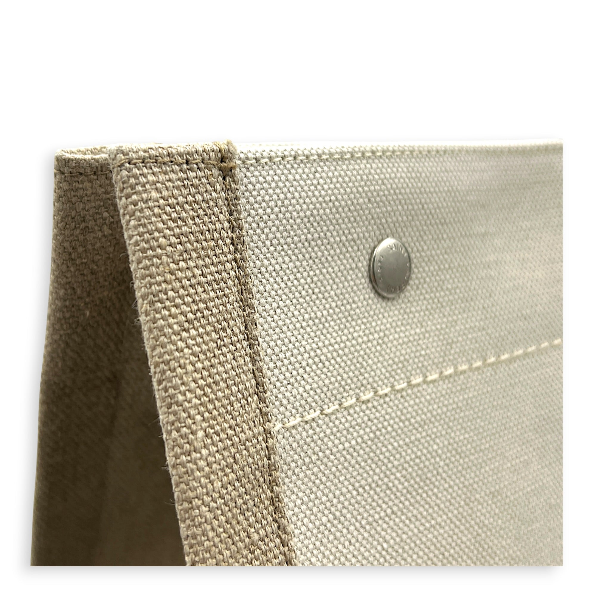 Rive Gauche Tote Bag White in Canvas, Silver hardware
