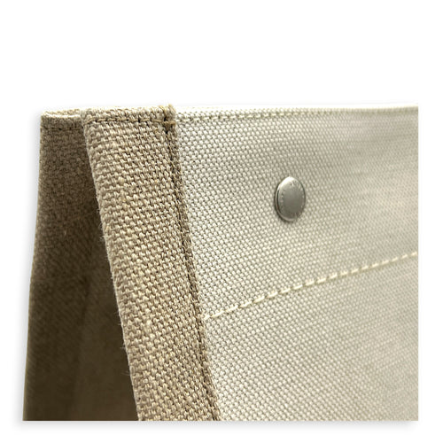 Rive Gauche Tote Bag White in Canvas, Silver hardware