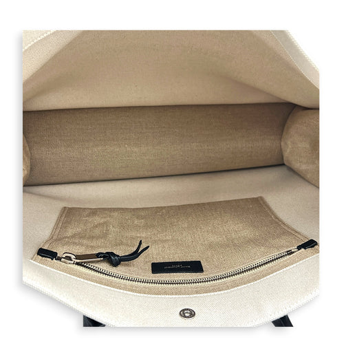 Rive Gauche Tote Bag White in Canvas, Silver hardware