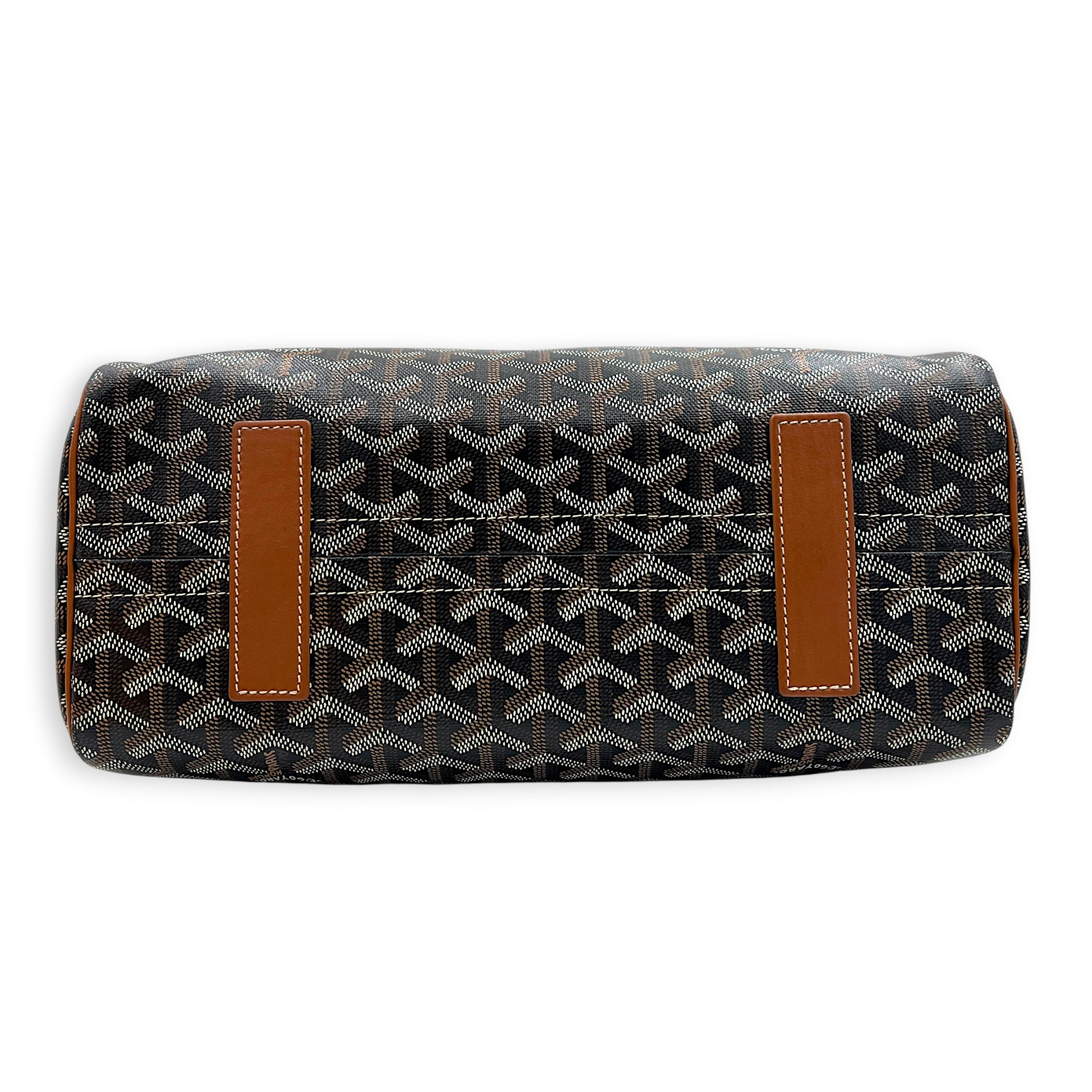 Roulette Shoulder Bag Brown in Coated Canvas, Silver hardware