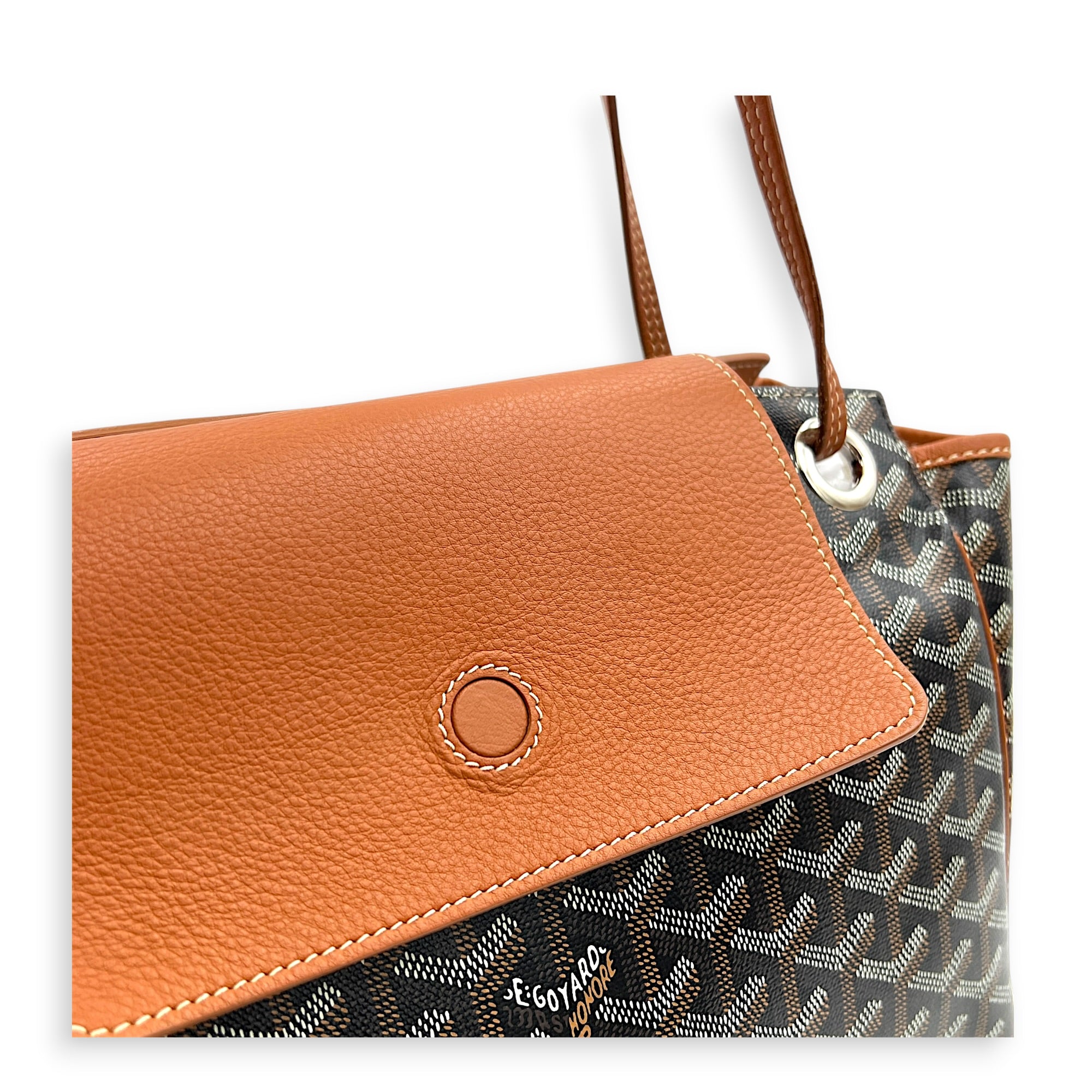 Roulette Shoulder Bag Brown in Coated Canvas, Silver hardware