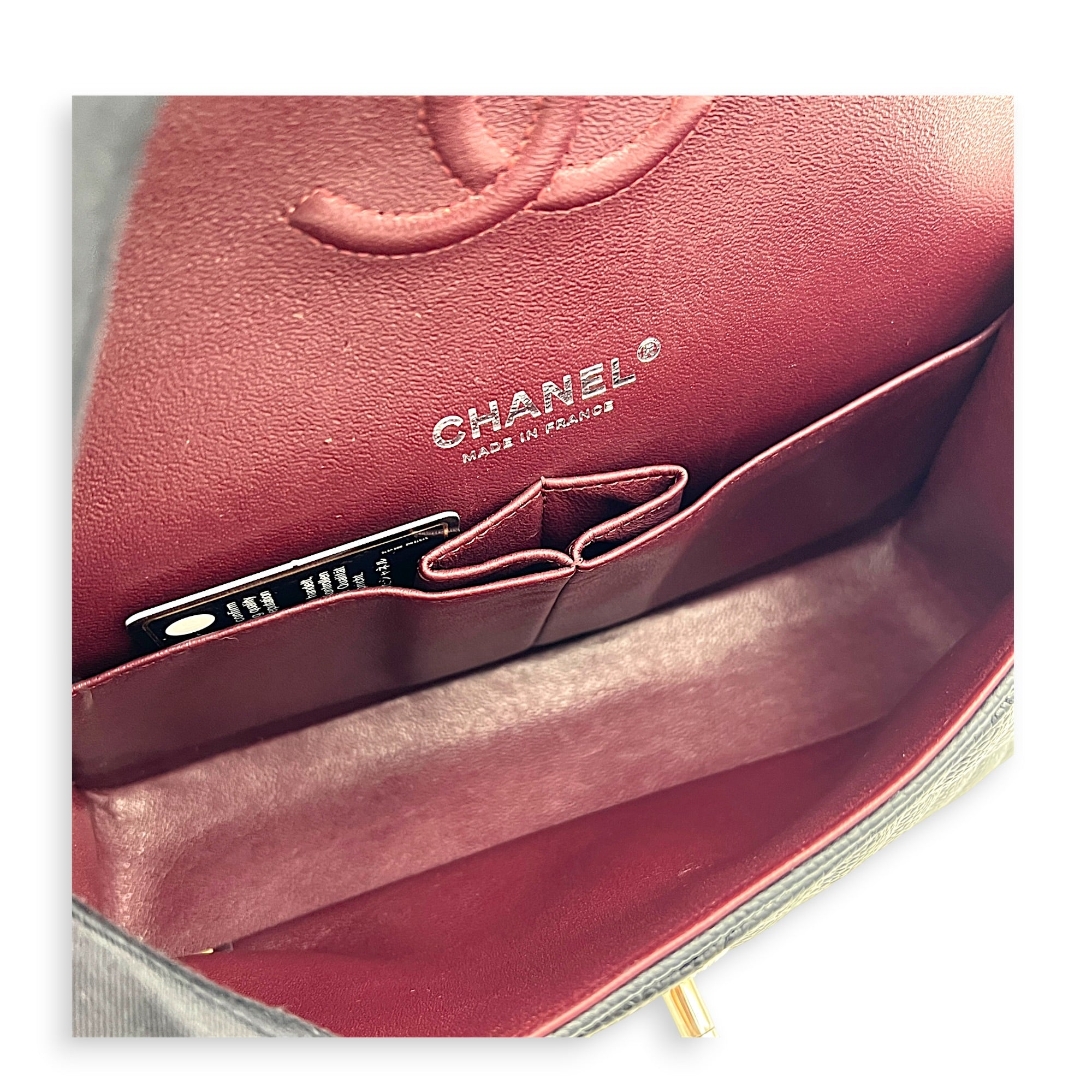 Classic Shoulder Bag Small Black in Caviar Leather, Silver hardware