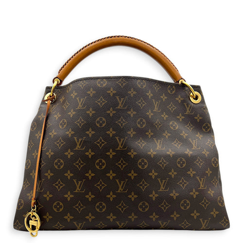 Artsy Shoulder Bag Brown in Monogram Coated Canvas, Gold hardware