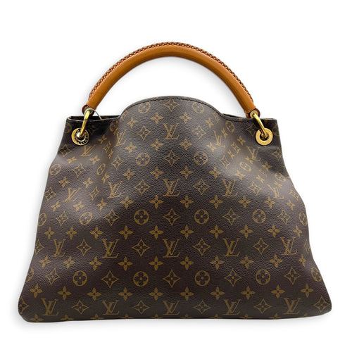 Artsy Shoulder Bag Brown in Monogram Coated Canvas, Gold hardware