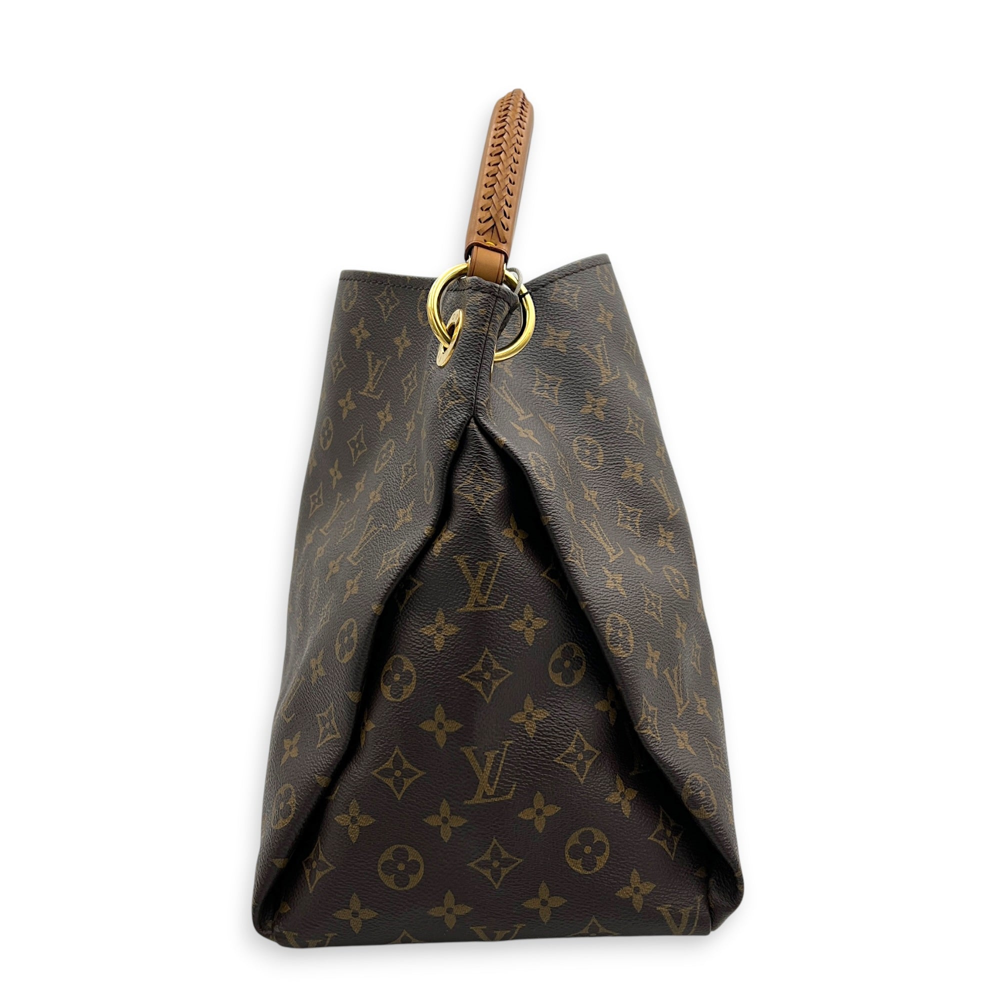Artsy Shoulder Bag Brown in Monogram Coated Canvas, Gold hardware