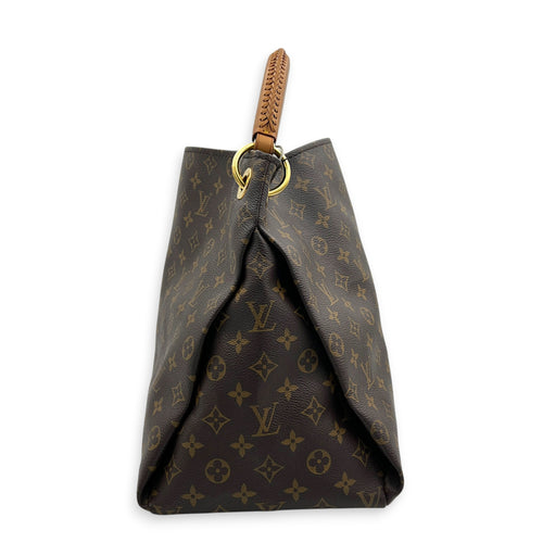 Artsy Shoulder Bag Brown in Monogram Coated Canvas, Gold hardware