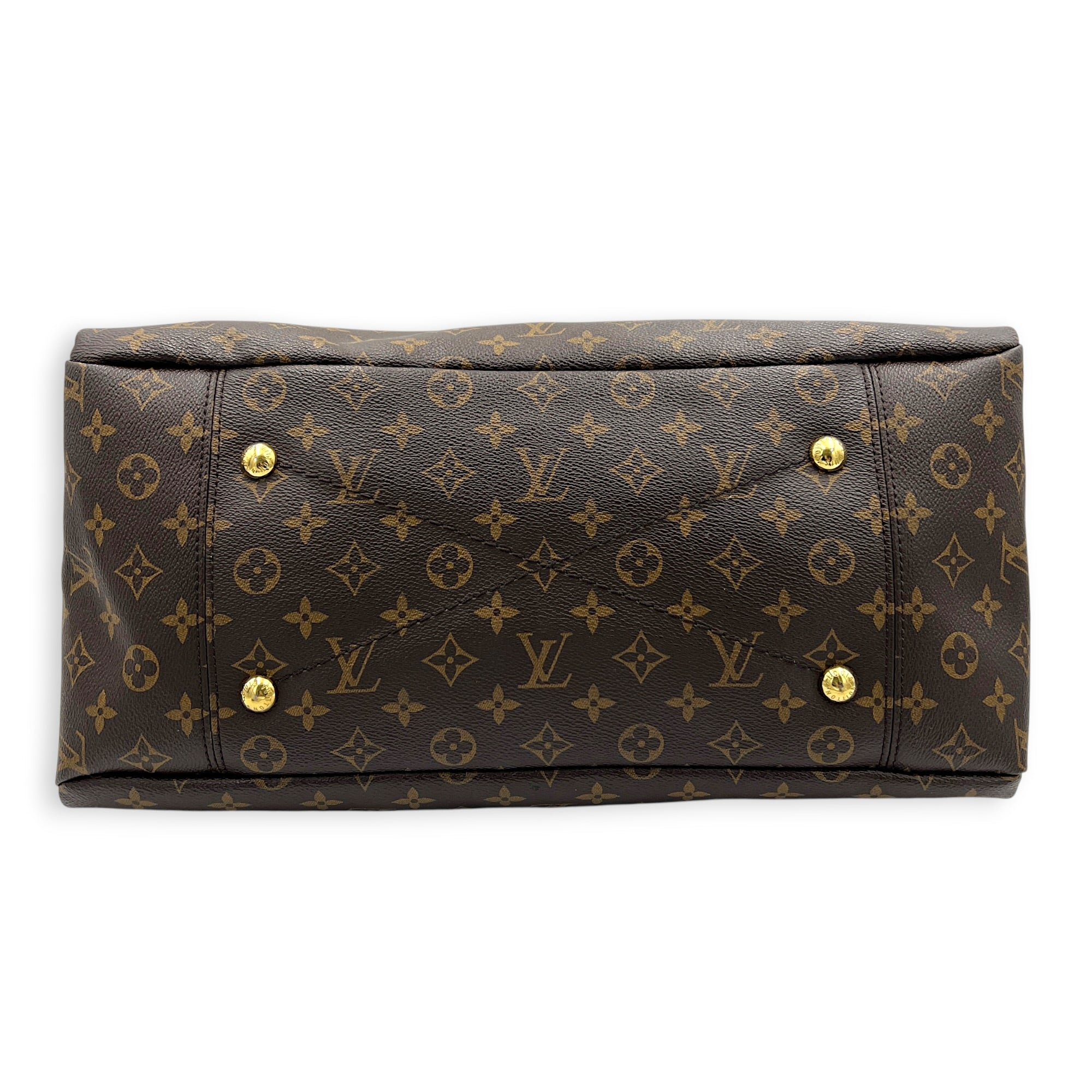 Artsy Shoulder Bag Brown in Monogram Coated Canvas, Gold hardware